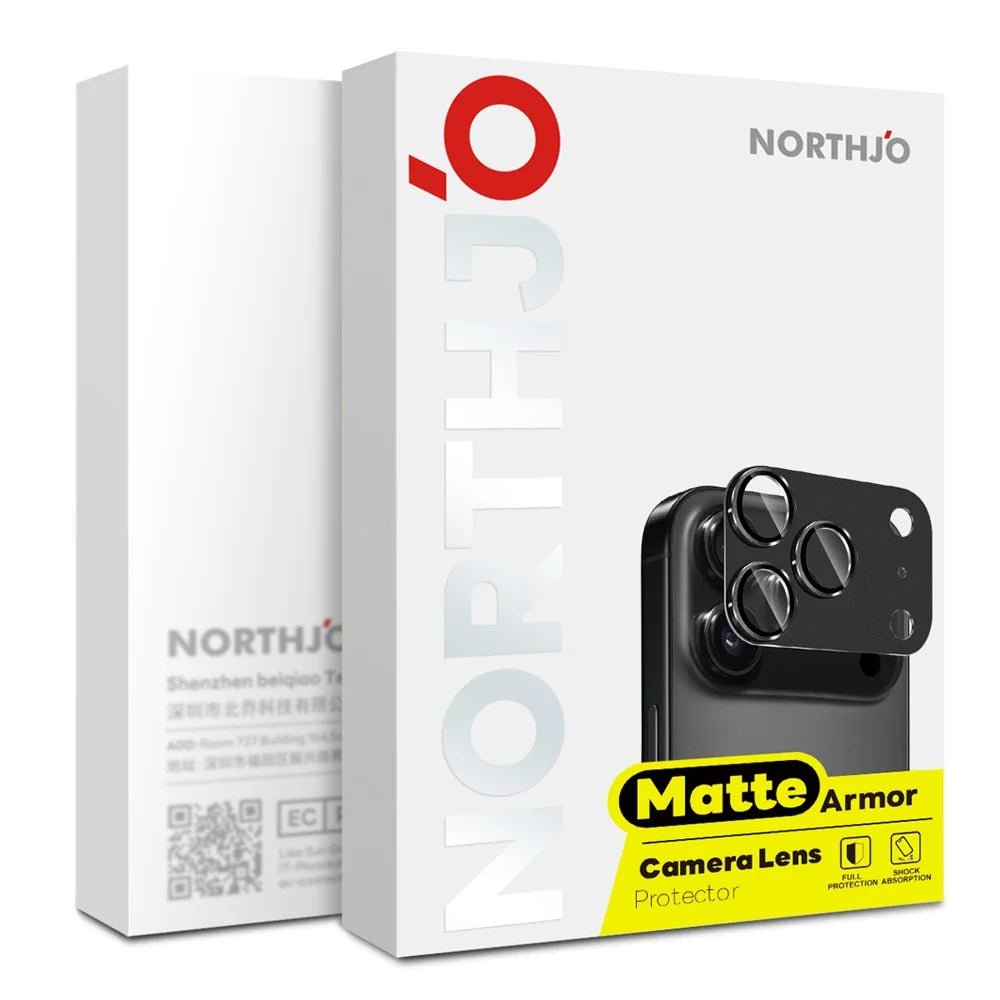 NORTHJO For iPhone Air Camera Lens Protector Matte Integrated Metal Tempered Glass Lens Film - Black - 4