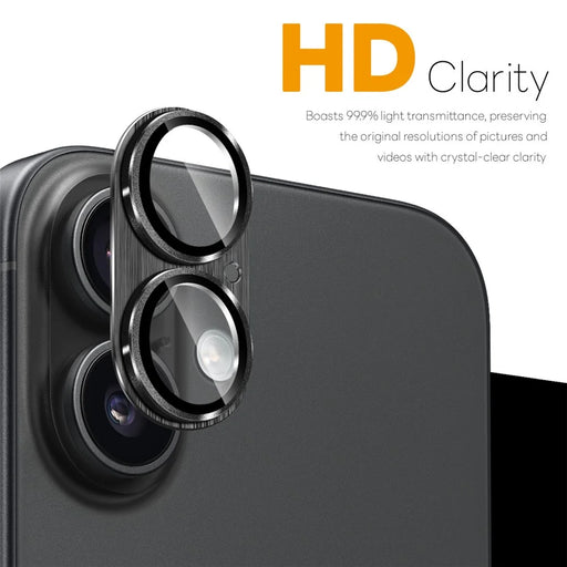 NORTHJO For iPhone 17 Camera Lens Protector Brushed Integrated Metal Tempered Glass Lens Film - Black - 2