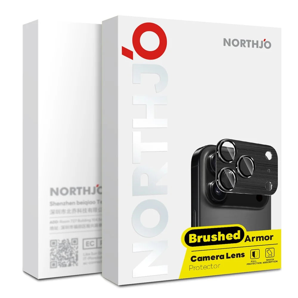 NORTHJO For iPhone Air Camera Lens Protector Brushed Integrated Metal Tempered Glass Lens Film - Black - 4