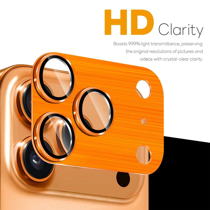 NORTHJO For iPhone 17 Pro Camera Lens Protector Brushed Integrated Metal Tempered Glass Lens Film - Orange - 2