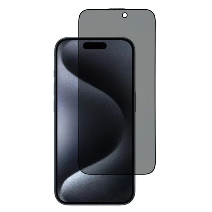 For iPhone 15 Pro Max Privacy Screen Protector 180 Degree Anti Spy Tempered Glass Film Full Coverage Silk Printing Edge - 1