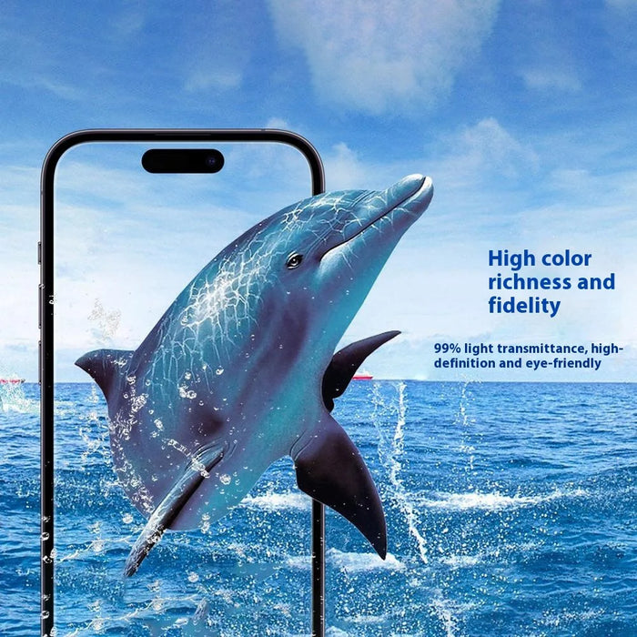 URR For iPhone 15 Pro Max Screen Protector No Black Edge Clear 0.25 Arc 9H Tempered Glass Film - 3