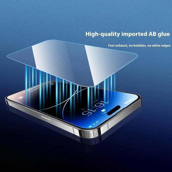 URR For iPhone 15 Pro Max Screen Protector No Black Edge Clear 0.25 Arc 9H Tempered Glass Film - 4