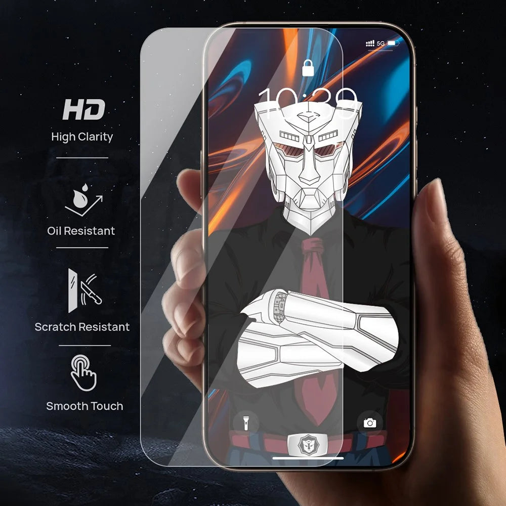 URR For iPhone 15 Pro Screen Protector No Black Edge Clear 0.25 Arc 9H Tempered Glass Film - 7