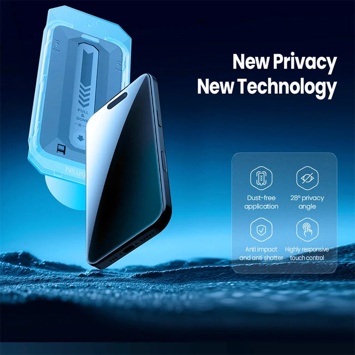 NILLKIN For iPhone 17 Pro Anti-Peep Screen Protector Anti-Scratch AGC Glass Full Screen Film - 3