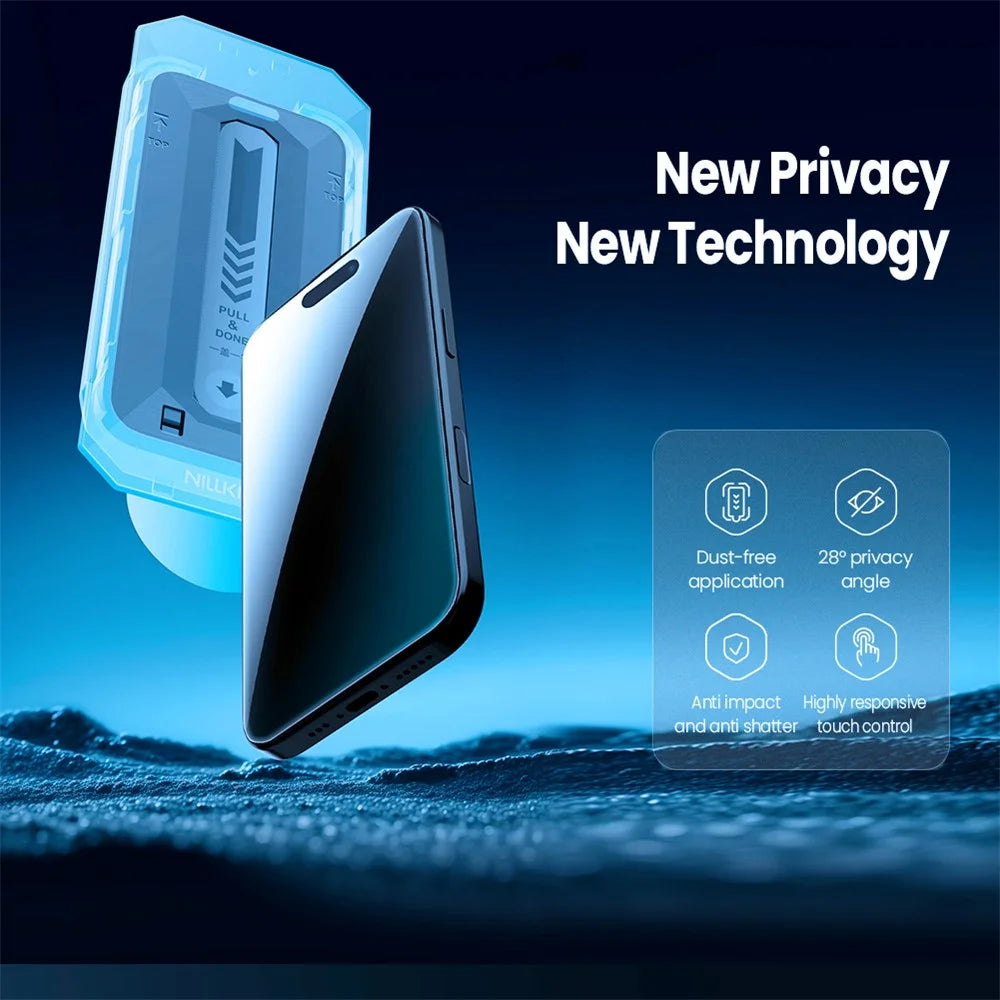 NILLKIN For iPhone 17 Pro Max Anti-Peep Screen Protector Anti-Scratch AGC Glass Full Screen Film - 3