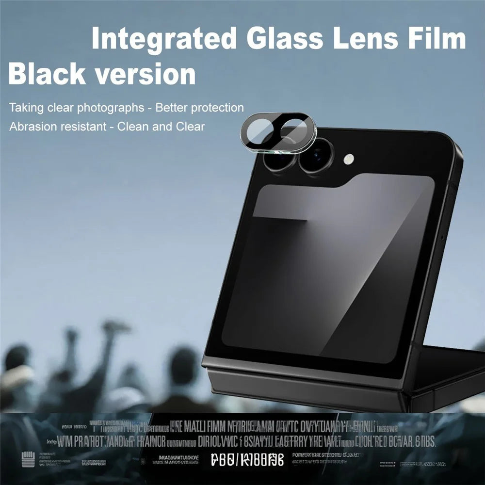 IMAK For Samsung Galaxy Z Flip7 FE 5G Tempered Glass Lens Film + Acrylic Cap (Black Version) - 2