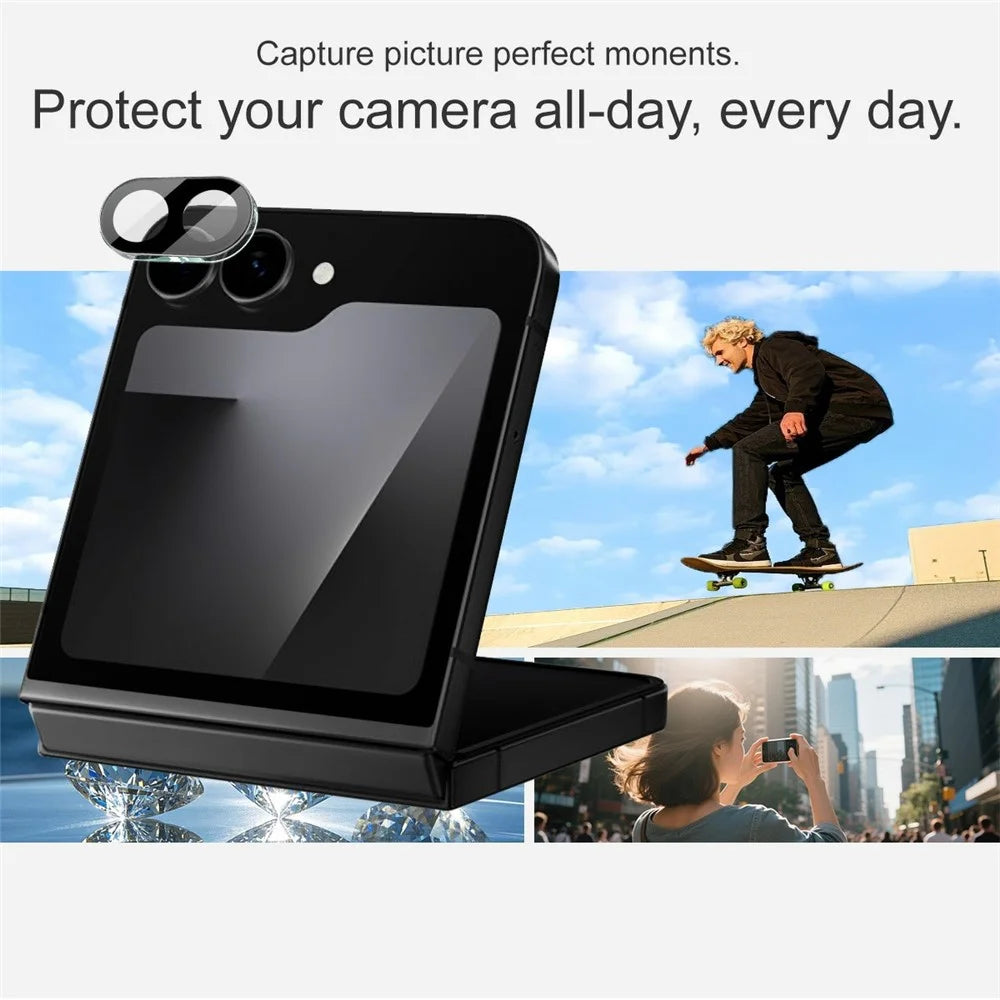 IMAK For Samsung Galaxy Z Flip7 FE 5G Tempered Glass Lens Film + Acrylic Cap (Black Version) - 4