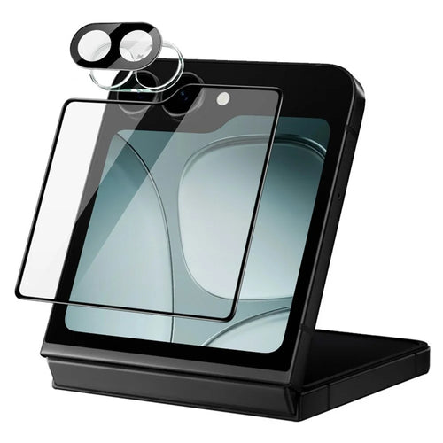 IMAK For Samsung Galaxy Z Flip7 FE 5G Tempered Glass Camera Lens Film + Rear Screen Protector (Black Version) - 1