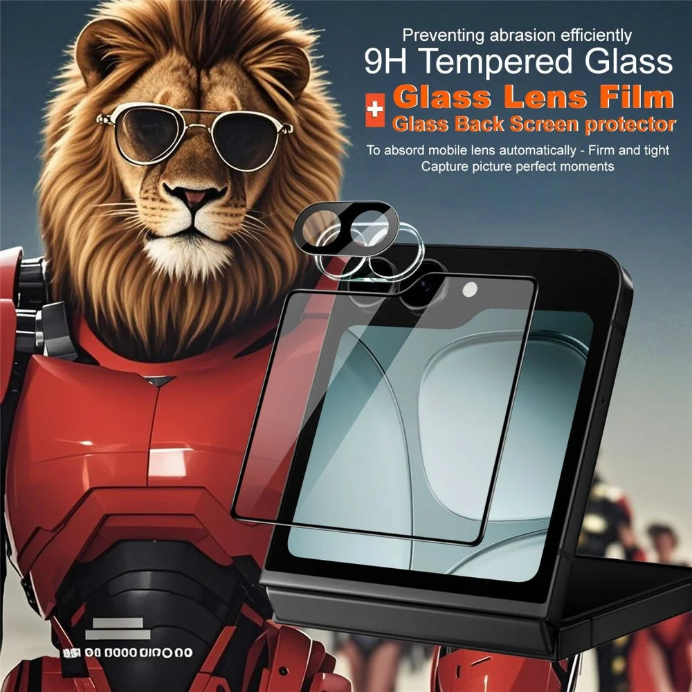 IMAK For Samsung Galaxy Z Flip7 FE 5G Tempered Glass Camera Lens Film + Rear Screen Protector (Black Version) - 3