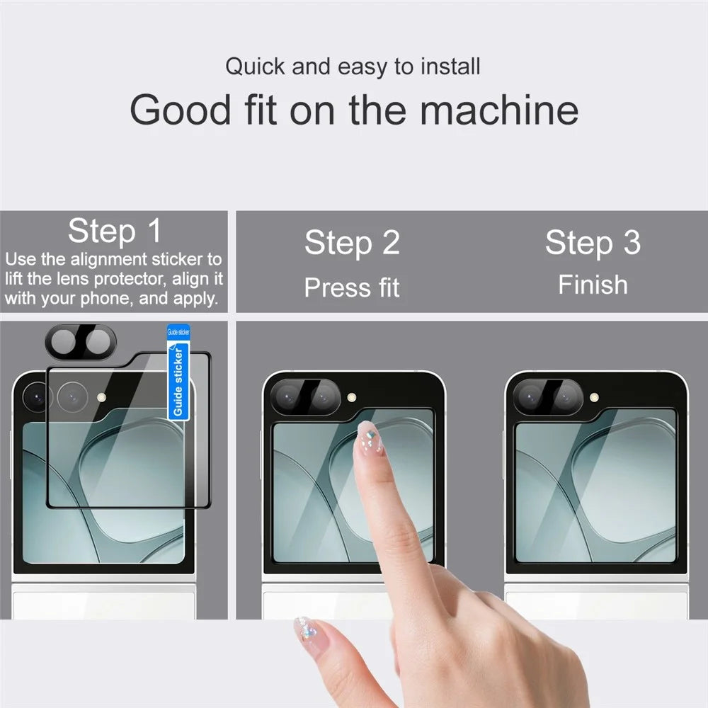 IMAK For Samsung Galaxy Z Flip7 FE 5G Tempered Glass Camera Lens Film + Rear Screen Protector (Black Version) - 4