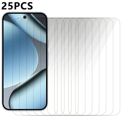 25Pcs For Google Pixel 10 Pro / 10 / 9 Pro / 9 / 10 Tempered Glass High Definition Screen Protector Film (No Package, with Wipes Set, Dust-absorber, Guide Sticker) - 1