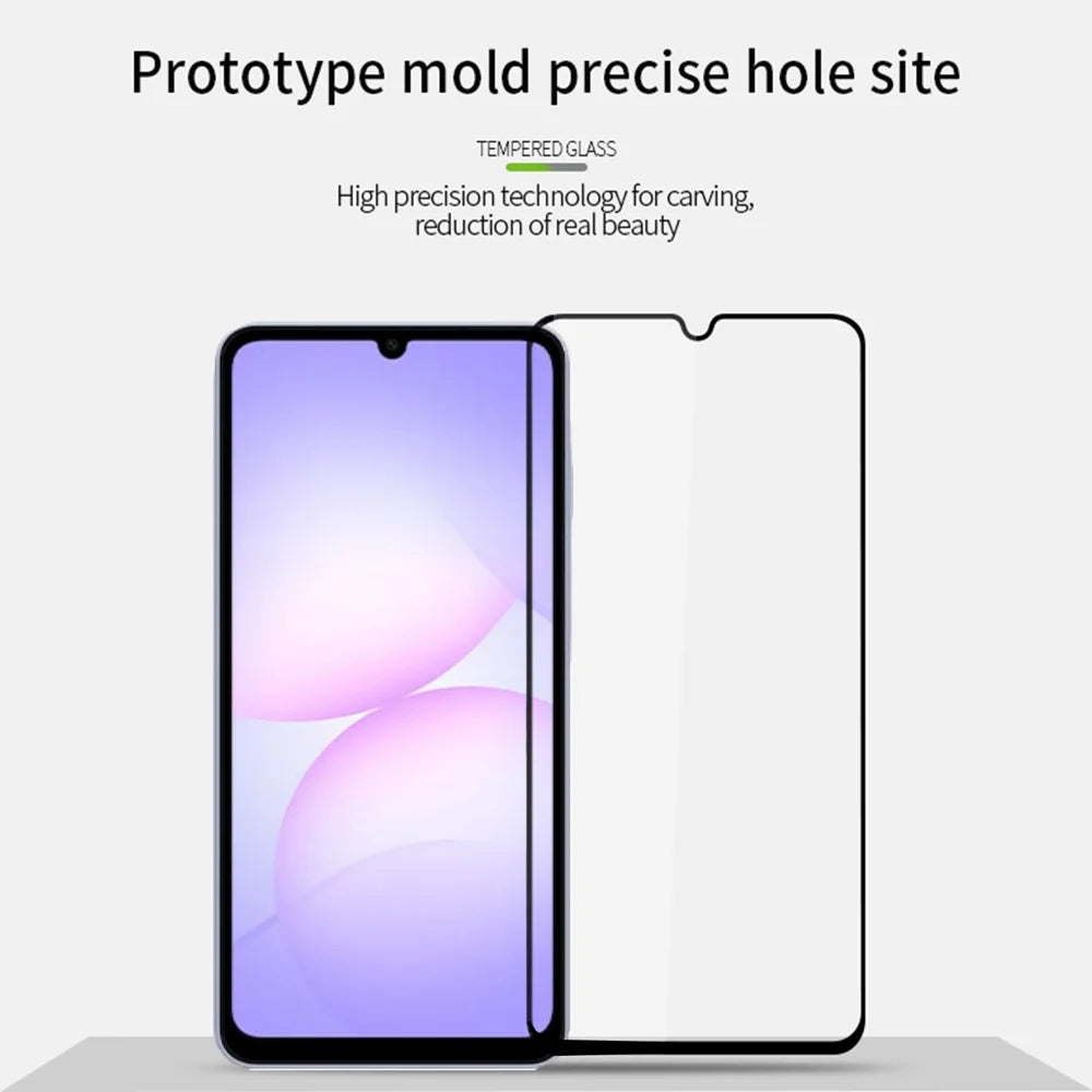 MOFI For Samsung Galaxy A07 4G Screen Protector  9H Full Glue Full Coverage High Aluminum-Silicon Glass Film - Black - 3