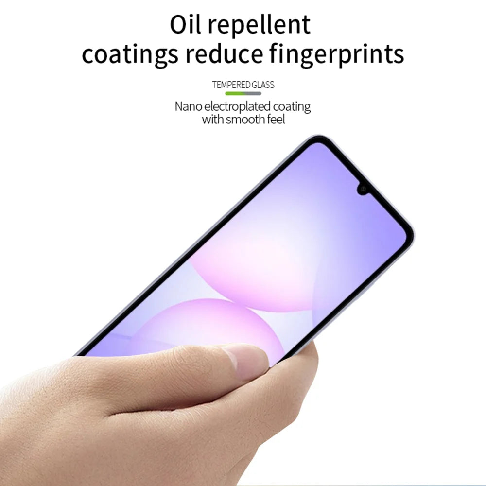 MOFI For Samsung Galaxy A07 4G Screen Protector  9H Full Glue Full Coverage High Aluminum-Silicon Glass Film - Black - 4