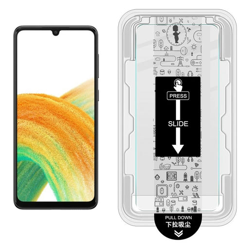 IMAK H Series For Samsung Galaxy A33 5G Tempered Glass Screen Protector Easy Installation Film with Auto Dust-Remove Tool Kit (Fingerprint Unlock) - 2