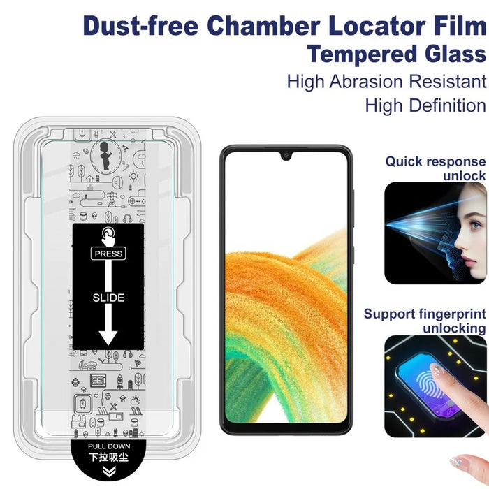 IMAK H Series For Samsung Galaxy A33 5G Tempered Glass Screen Protector Easy Installation Film with Auto Dust-Remove Tool Kit (Fingerprint Unlock) - 3