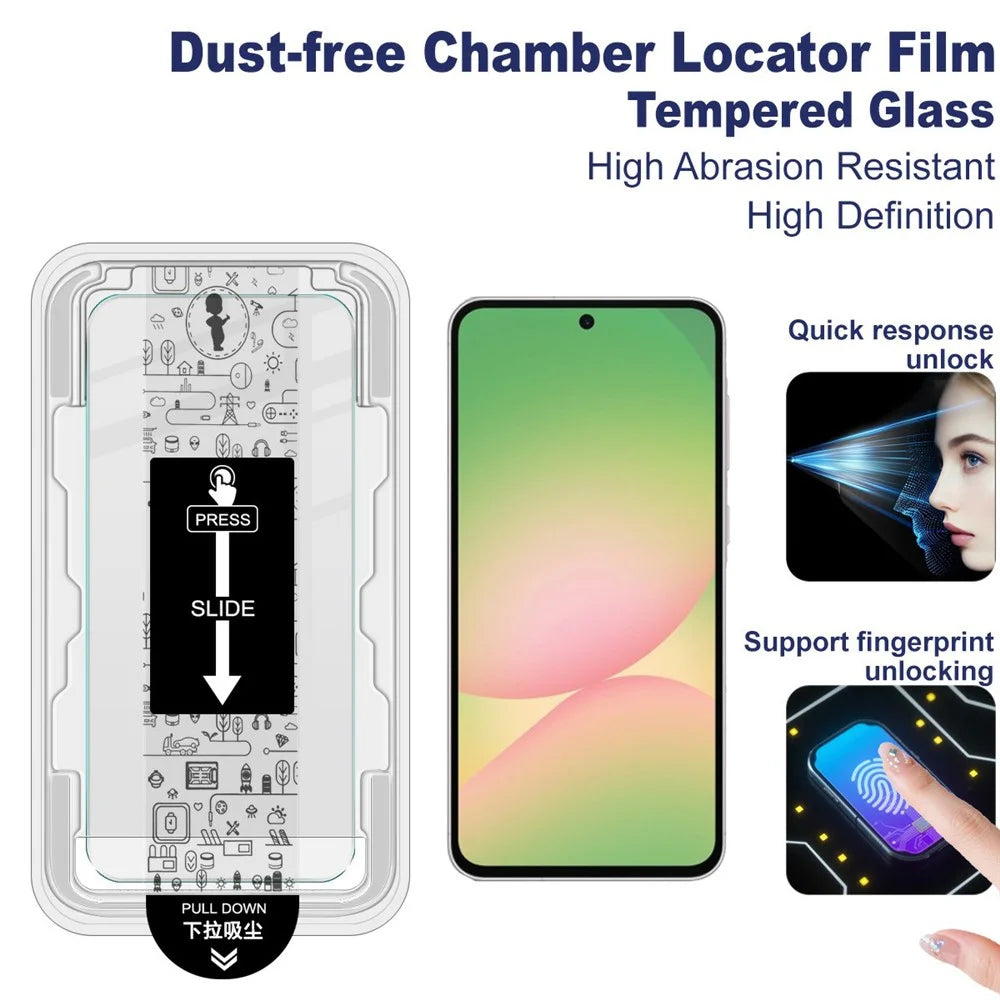 IMAK H Series For Samsung Galaxy A36 5G / A56 5G Tempered Glass Screen Protector Easy Installation Film with Auto Dust-Remove Tool Kit (Fingerprint Unlock) - 3