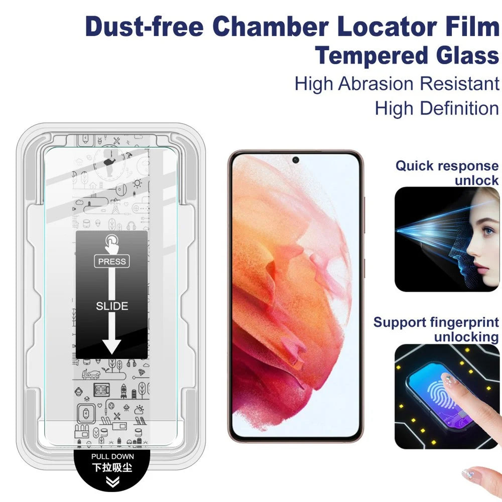 IMAK H Series For Samsung Galaxy S21+ 5G Tempered Glass Screen Protector Easy Installation Film with Auto Dust-Remove Tool Kit (Fingerprint Unlock) - 3