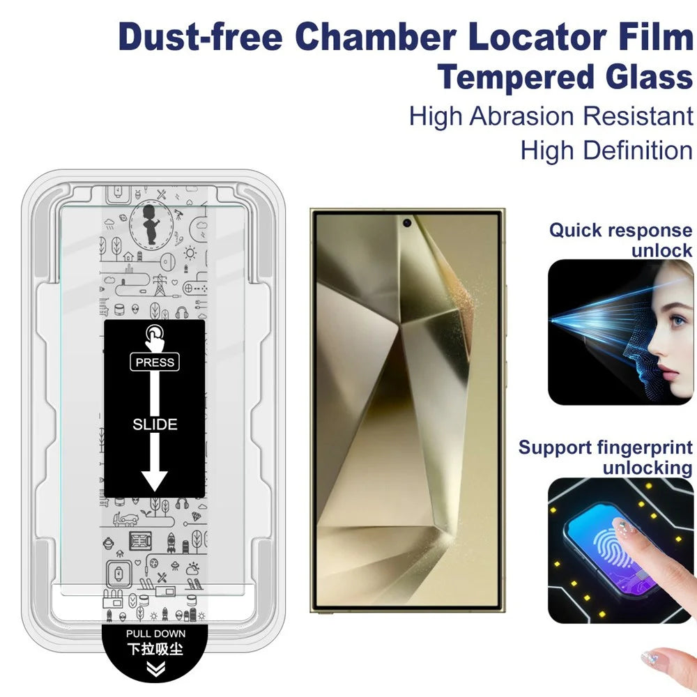 IMAK H Series For Samsung Galaxy S24 Ultra Tempered Glass Screen Protector Easy Installation Film with Auto Dust-Remove Tool Kit (Fingerprint Unlock) - 3