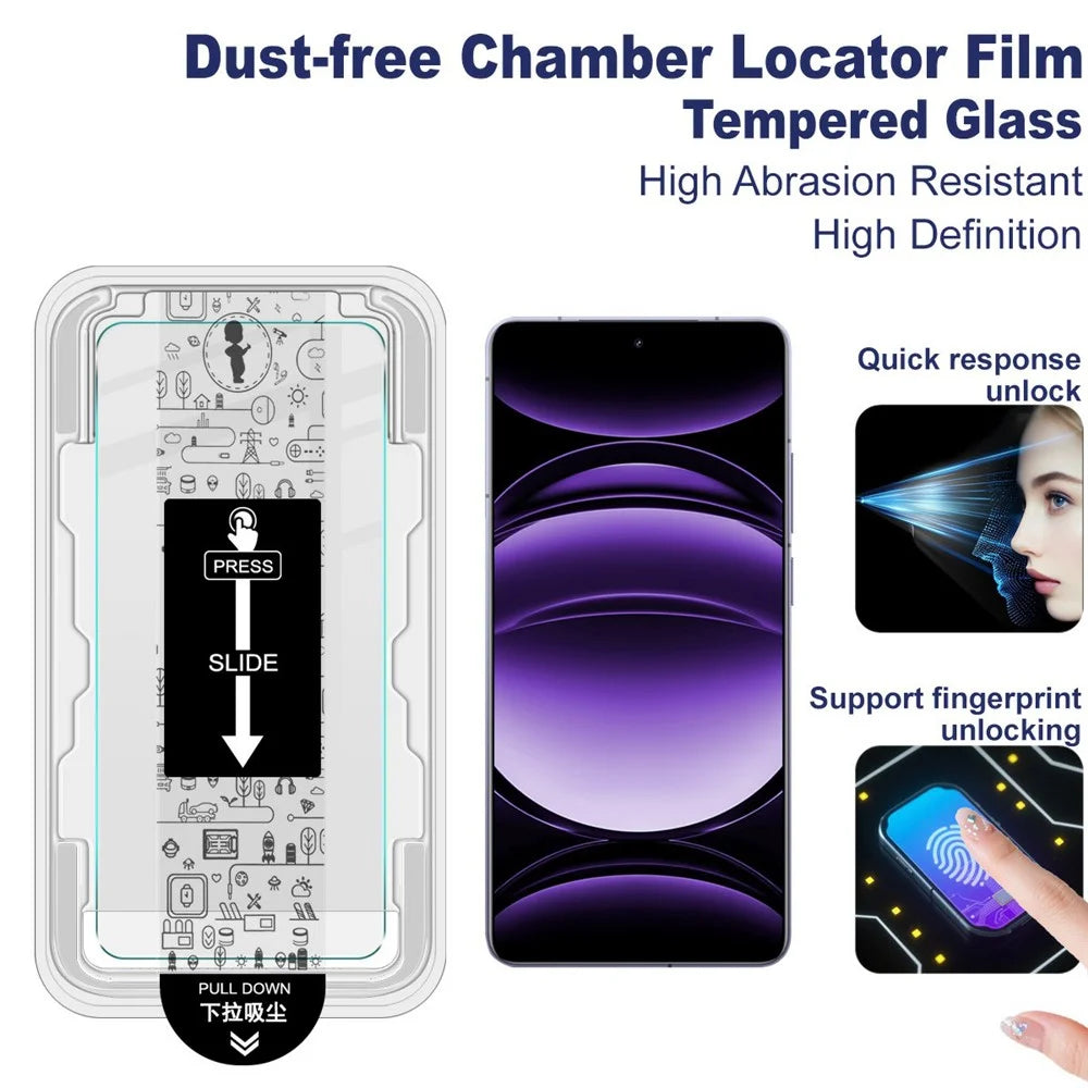 IMAK H Series For Realme GT 6 5G Tempered Glass Screen Protector Easy Installation Film with Auto Dust-Remove Tool Kit (Fingerprint Unlock) - 3