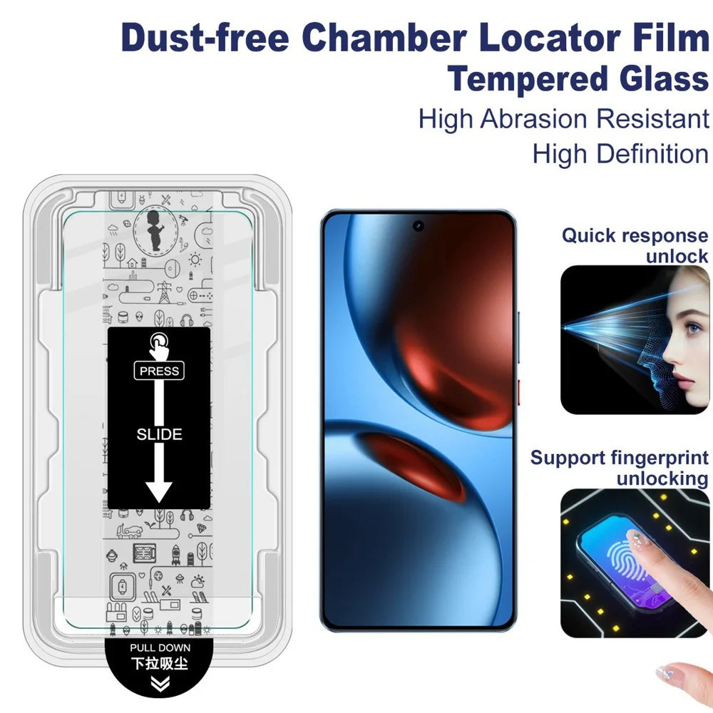 IMAK H Series For Realme GT 7T 5G / GT 7 5G Tempered Glass Screen Protector Easy Installation Film with Auto Dust-Remove Tool Kit (Fingerprint Unlock) - 3