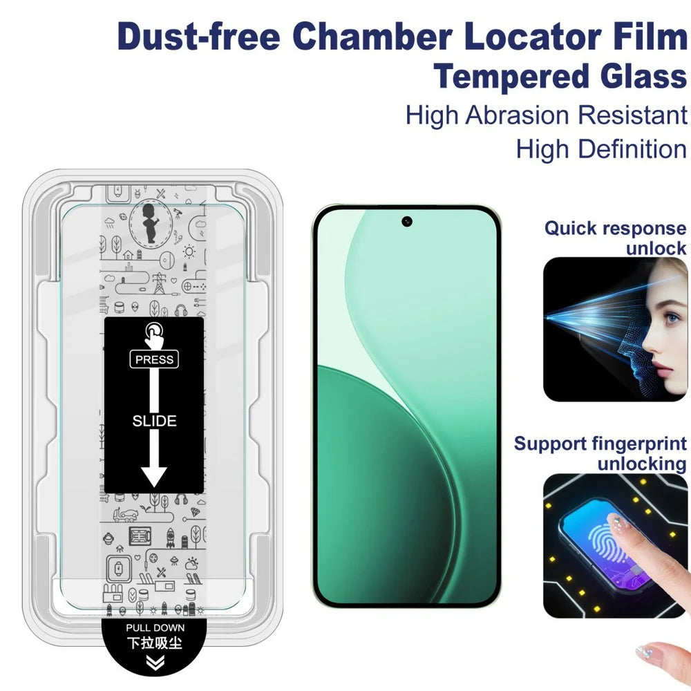 IMAK H Series For Oppo Reno14 5G (Global) Tempered Glass Screen Protector Easy Installation Film with Auto Dust-Remove Tool Kit (Fingerprint Unlock) - 3