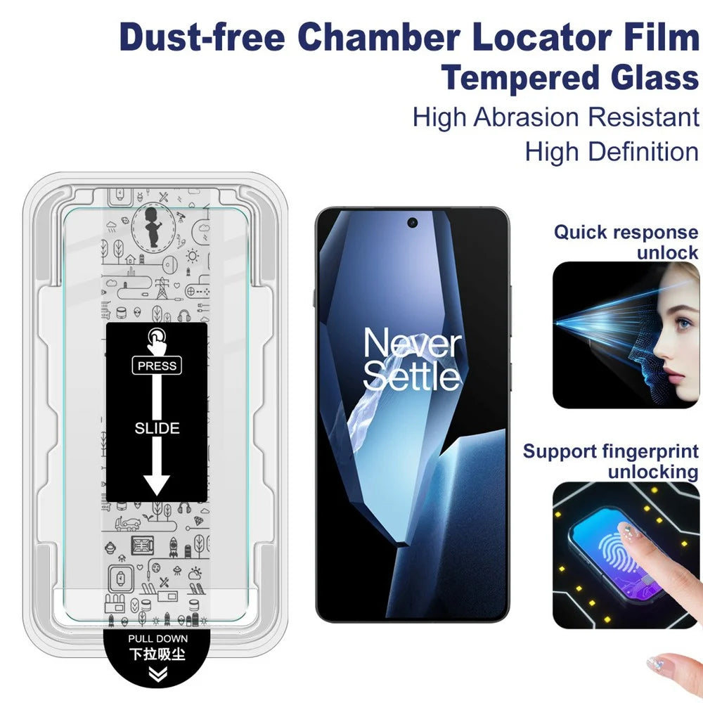 IMAK H Series Tempered Glass Screen Protector For OnePlus Ace 5 Pro 5G / Ace 5 5G / 13R 5G Easy Installation Film with Auto Dust-Remove Tool Kit (Fingerprint Unlock) - 3