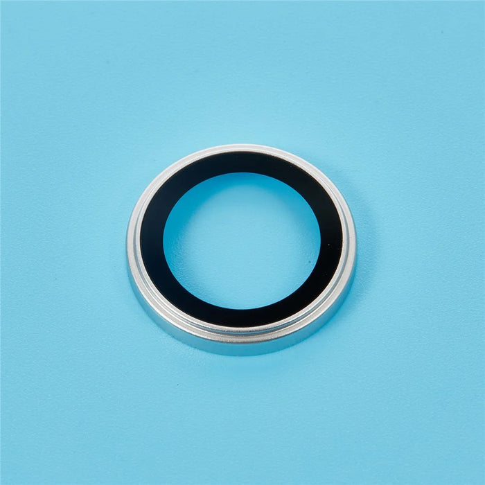 For iPhone 17 Pro / 17 Pro Max Camera Lens Protector Metal Ring Tempered Glass Lens Film (Raised Edge) - Silver - 4