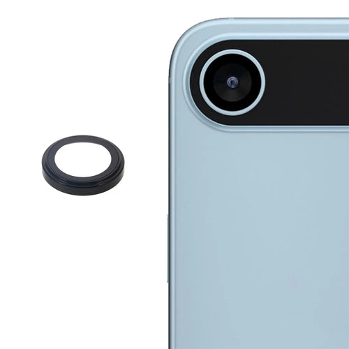 For iPhone Air Camera Lens Protector Metal Ring Tempered Glass Lens Film (Raised Edge) - Titanium Grey - 1