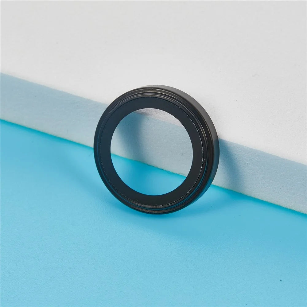 For iPhone Air Camera Lens Protector Metal Ring Tempered Glass Lens Film (Raised Edge) - Titanium Grey - 5