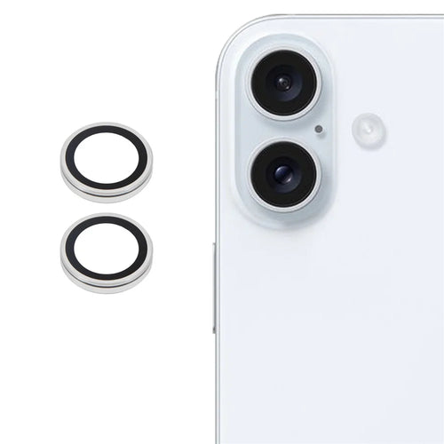 For iPhone 17 Camera Lens Protector Metal Ring Tempered Glass Lens Film (Raised Edge) - Transparent - 1