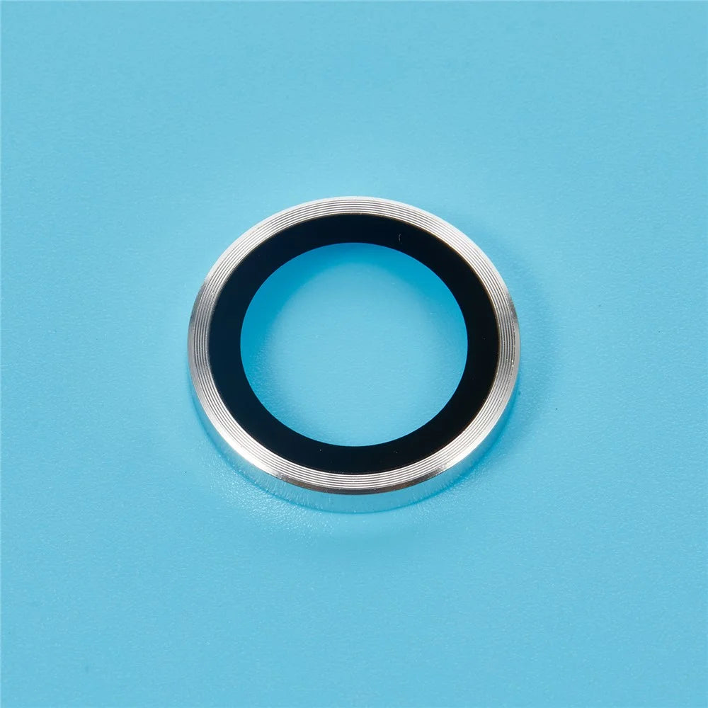 For iPhone 17 Pro Max  /  17 Pro Camera Lens Protector Metal Ring Tempered Glass Film - Silver - 4