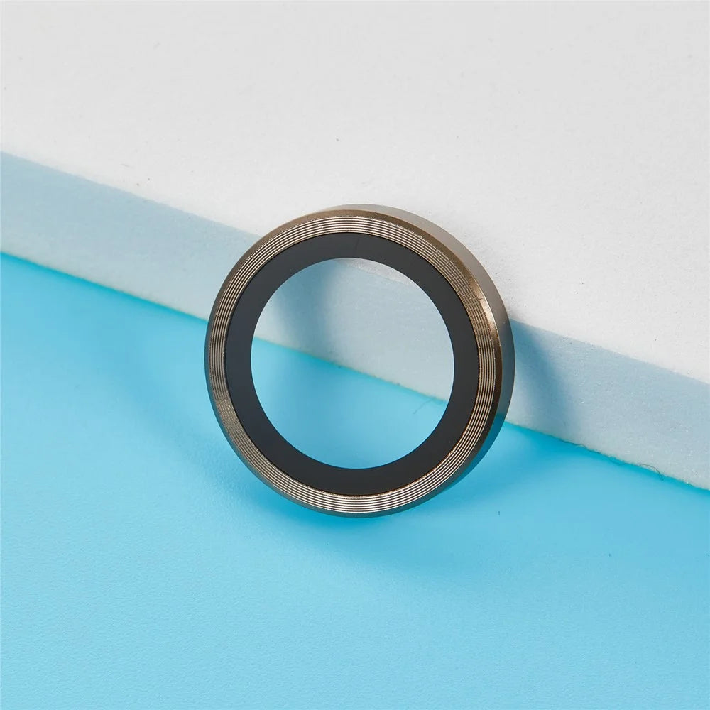For iPhone Air Camera Lens Protector Metal Ring Tempered Glass Film - Gold - 5