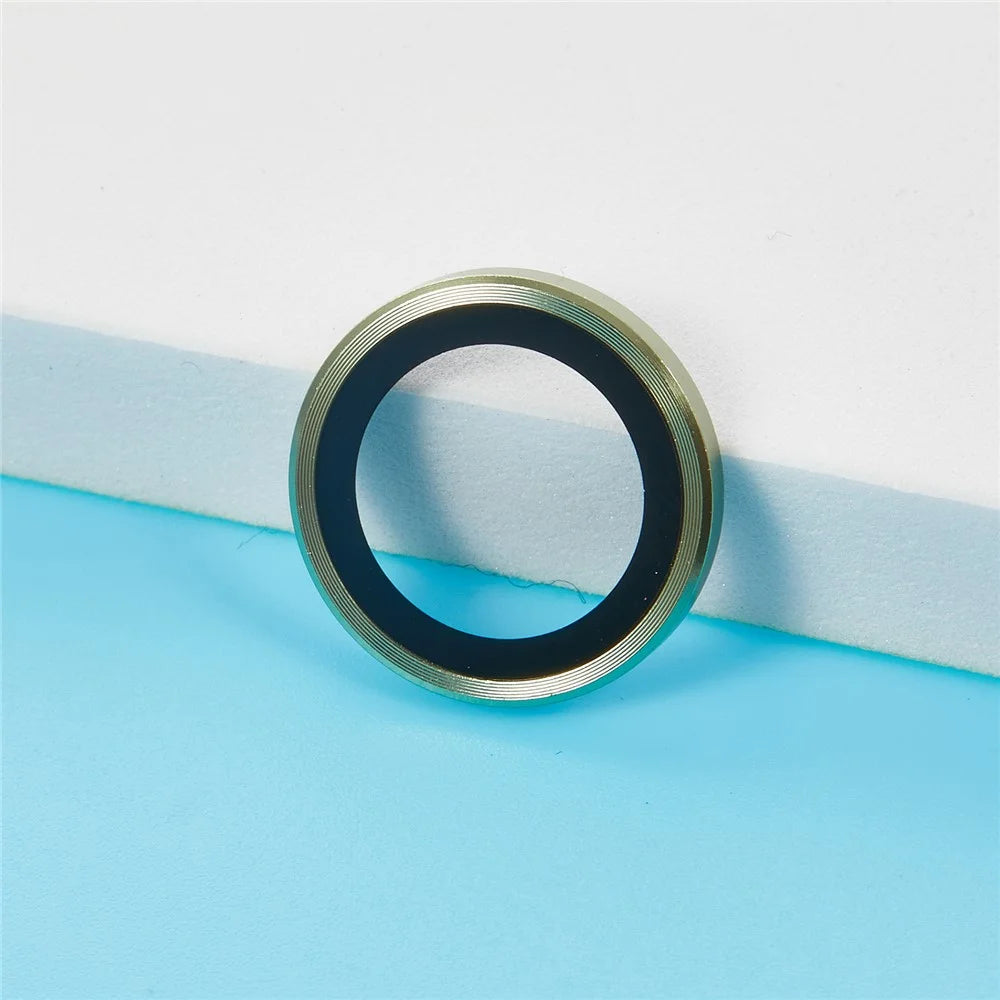 For iPhone 17 Camera Lens Protector Metal Ring Tempered Glass Film - Green - 5
