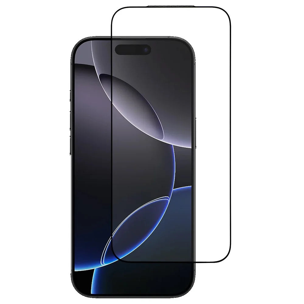 For iPhone 18 Pro Max / 17 Pro Max Tempered Glass Electroplating Anti-Fingerprint Silk Printing Full Glue Screen Protector - 1