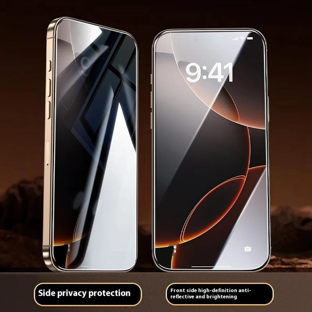 URR For iPhone 14 Pro Max Screen Protector Silk Printing Tempered Glass Clear Film Support Face ID - 7