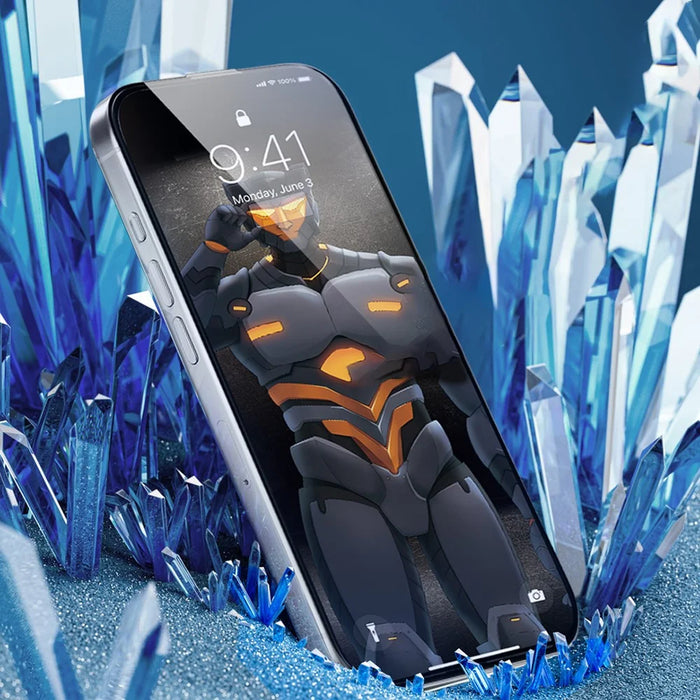 URR For iPhone 14 Pro Screen Protector Silk Printing Tempered Glass Clear Film Support Face ID - 3