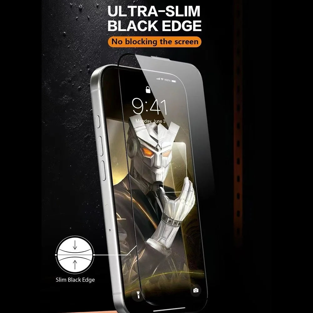 URR For iPhone 17 Pro Max HD Screen Protector Invisible Shield Ultra Slim Black Edge 9H Tempered Glass Film - 4