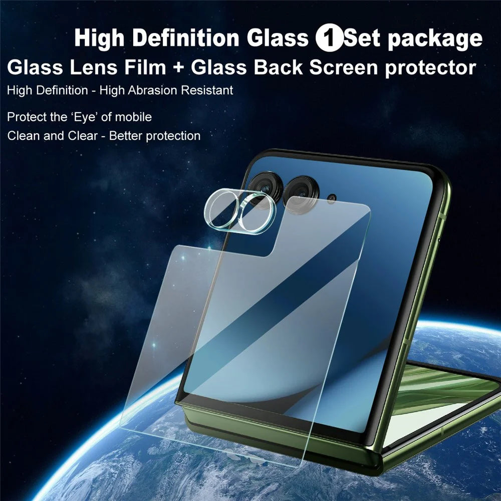 IMAK For Motorola Razr 70 Ultra Razr Ultra (2026) / Razr 60 Ultra 5G Razr Ultra (2025) / Razr 50 Ultra 5G Camera Lens Film + Tempered Glass Rear Screen Protector - 2