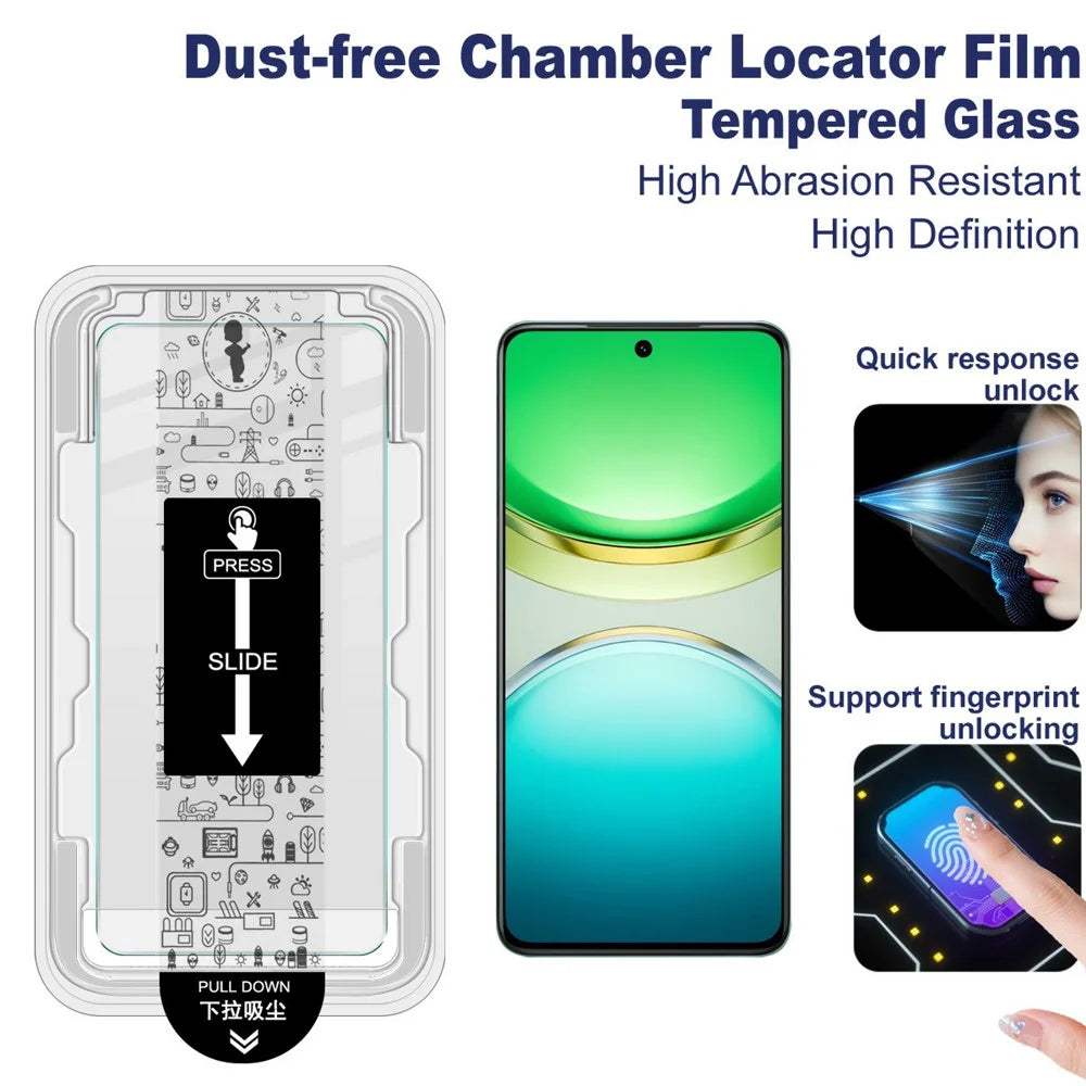 IMAK H Series For vivo Y300 5G Tempered Glass Screen Protector Easy Installation Film with Auto Dust-Remove Tool Kit (Fingerprint Unlock) - 3