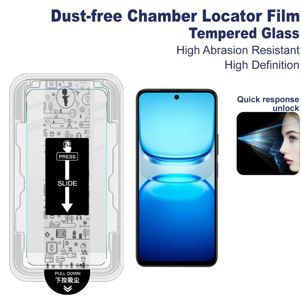 IMAK H Series For vivo iQOO Z10x 5G Tempered Glass Screen Protector Easy Installation Film with Auto Dust-Remove Tool Kit (Fingerprint Unlock) - 3