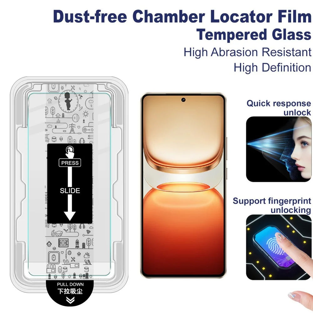 IMAK H Series Tempered Glass Screen Protector for vivo iQOO Z10 Turbo 5G / Z10 Turbo Pro 5G / Y300 GT 5G Easy Installation Film with Auto Dust-Remove Tool Kit (Fingerprint Unlock) - 3
