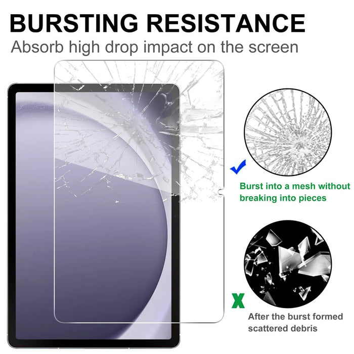 For Samsung Galaxy Tab A11+ / A9+ Screen Protector Anti-Shatter Arc Edge Tempered Glass Film - 4