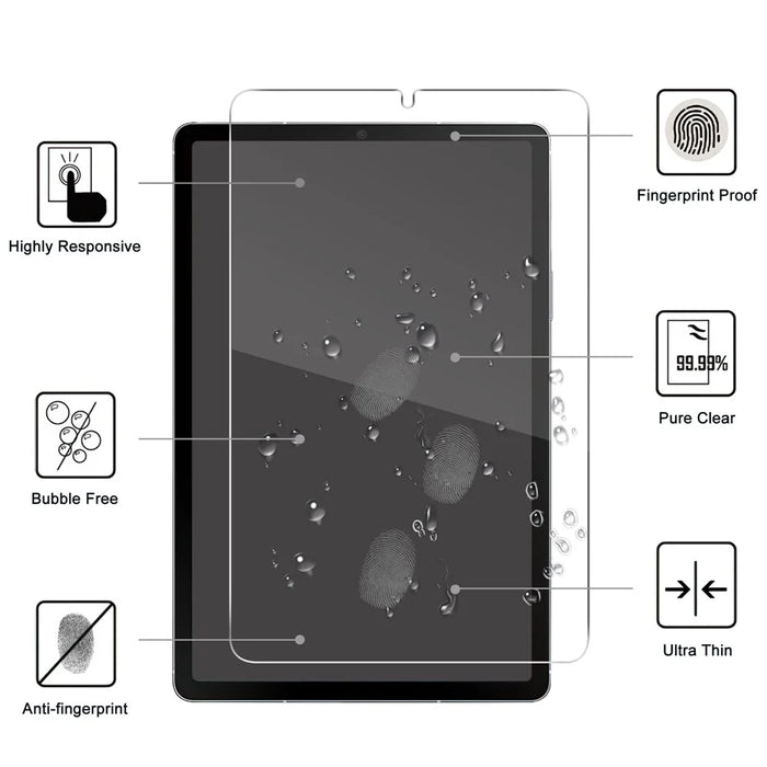 For Samsung Galaxy Tab A11 / A9 Screen Protector Anti-Shatter Arc Edge Tempered Glass Film - 2