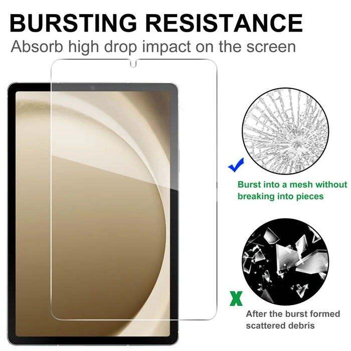 For Samsung Galaxy Tab A11 / A9 Screen Protector Anti-Shatter Arc Edge Tempered Glass Film - 4