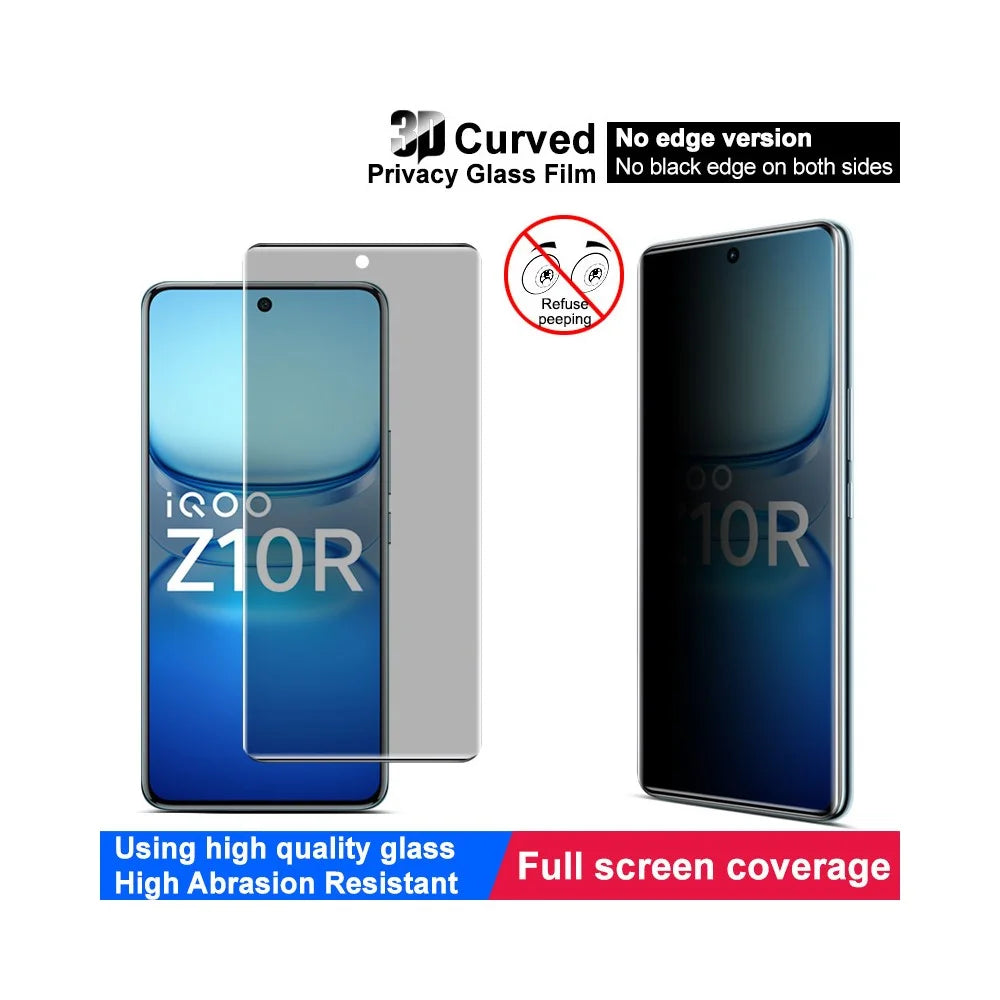 IMAK For vivo iQOO Z10R 5G Anti Spy Tempered Glass Screen Protector (No Edge Version) - 4
