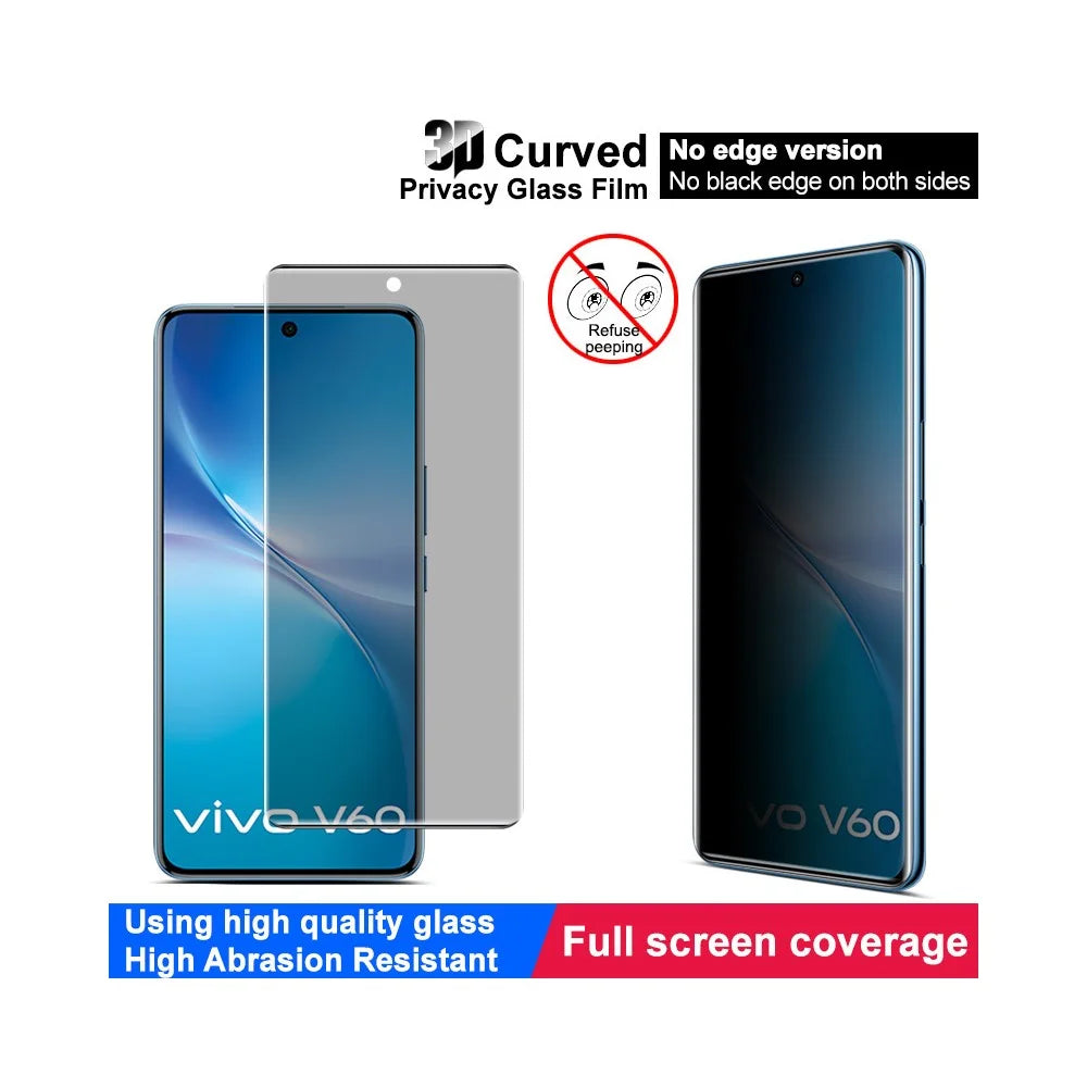 IMAK For vivo V60 5G Anti Spy Tempered Glass Screen Protector (No Edge Version) - 4