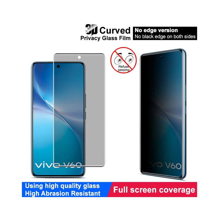 IMAK For vivo V60 5G Anti Spy Tempered Glass Screen Protector (No Edge Version) - 4