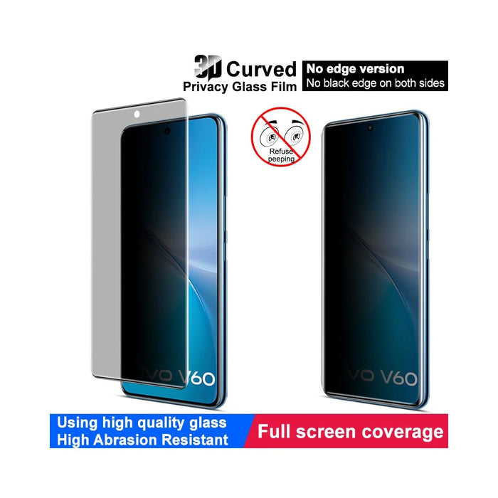 IMAK For vivo V60 5G Anti Spy Tempered Glass Screen Protector (No Edge Version) - 5