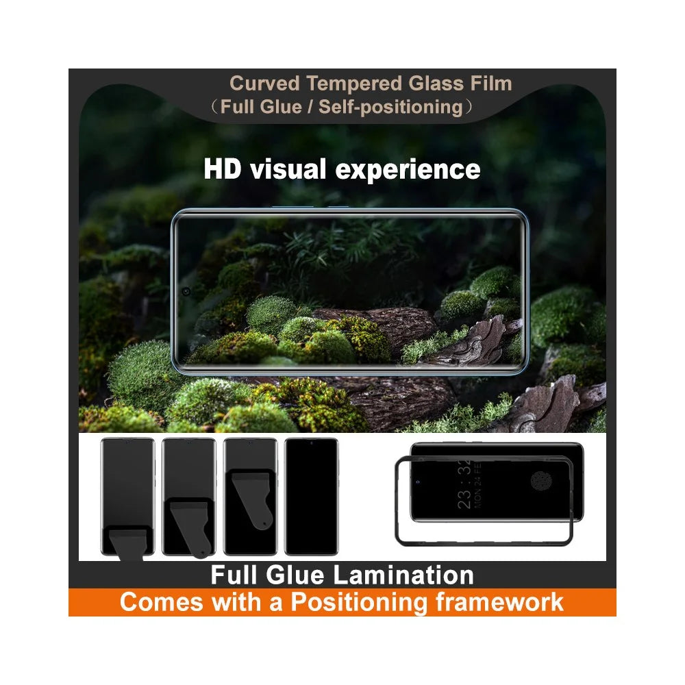 IMAK For vivo V60 5G Screen Protector 3D Curved Tempered Glass Film with Positioning Frame (Fingerprint Unlock) - 6